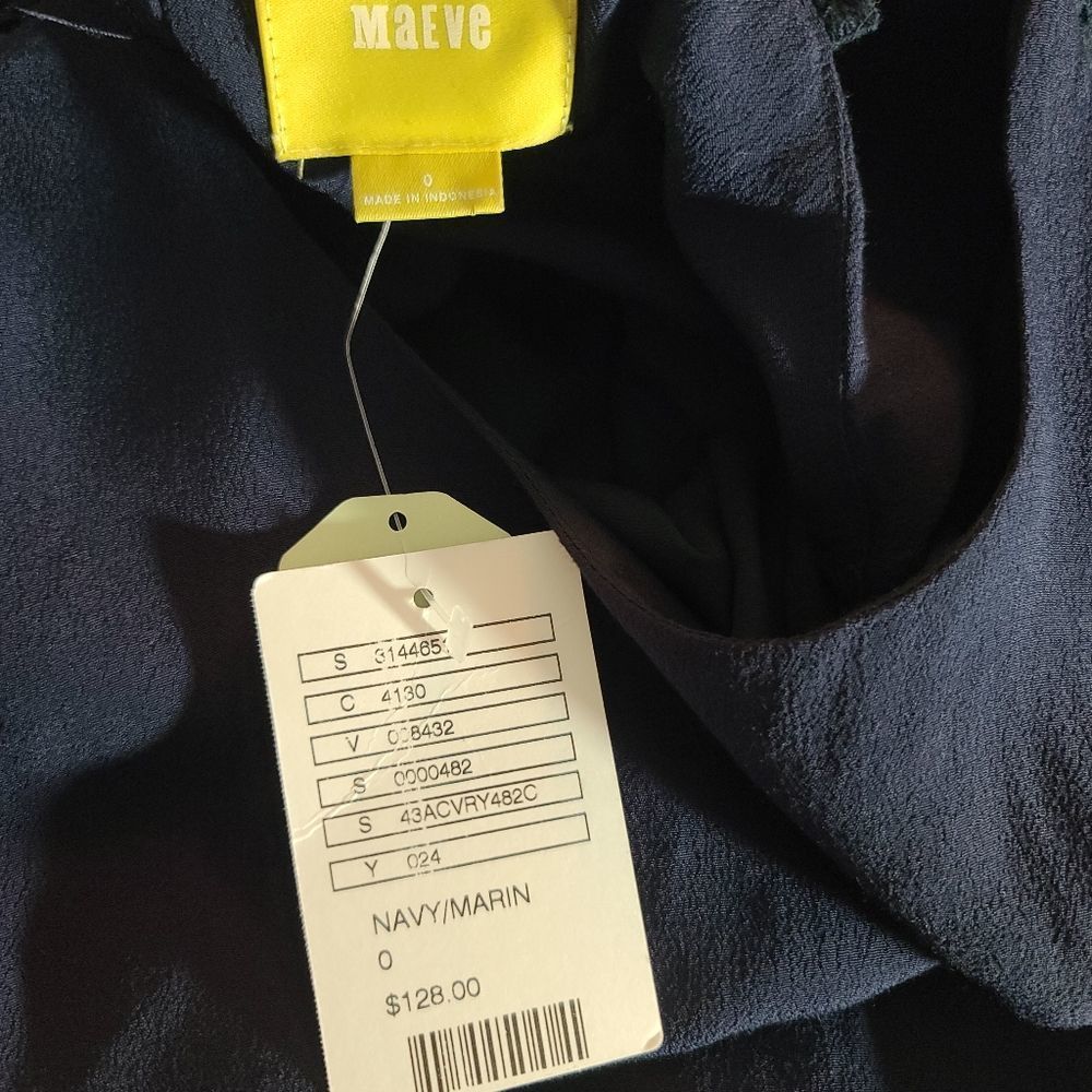 Maeve | Navy Blue Crochet Strap Dress Sz 0 - Picture 7 of 7